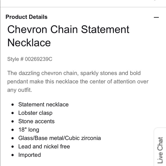 Express pink gold chevron rhinestone necklace - Picture 4 of 5